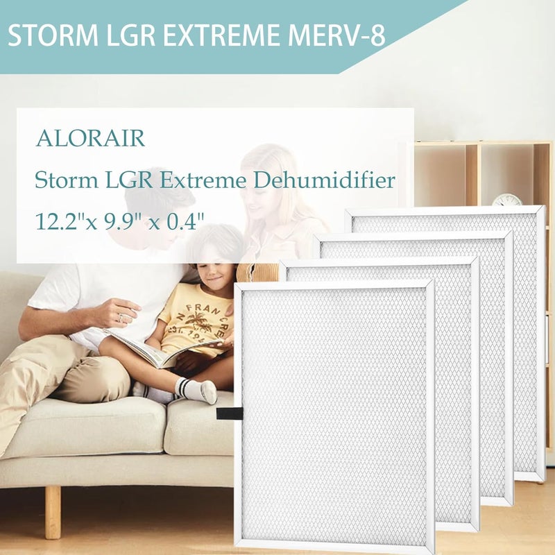 DAODEFUL Storm LGR Extreme MERV-8 Filter for ALORAIR Commercial Dehumidifiers 12.2"x 9.9" x 0.4", Used for Whole Home, Basement - 4 Pack - Image 2